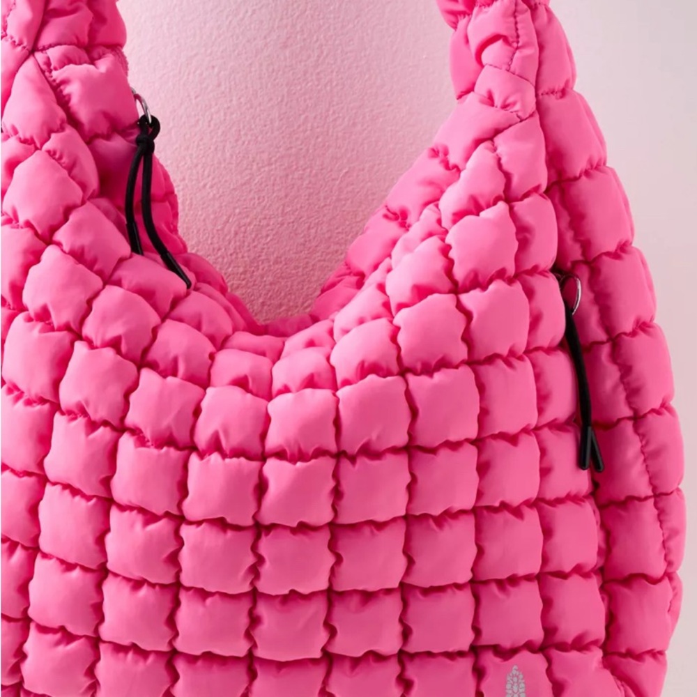 New! FP Movement Free People Quilted Carryall Tote Pink Bubblegum NWT Bag - Picture 4 of 5